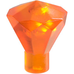 Rock 1 x 1 Jewel 24 Facet - Trans-Orange
