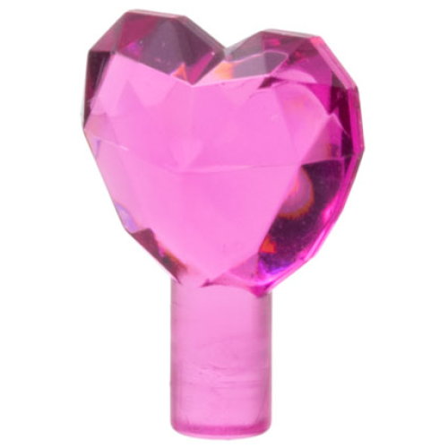Деталь LEGO 15745 Rock 1 x 1 Jewel Heart Shaped - Trans-Dark Pink