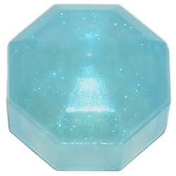 Rock 1 x 1 Jewel Octagonal - Satin Trans-Light Blue