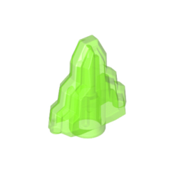 Rock 1 x 2 Crystal Stepped - Trans-Bright Green