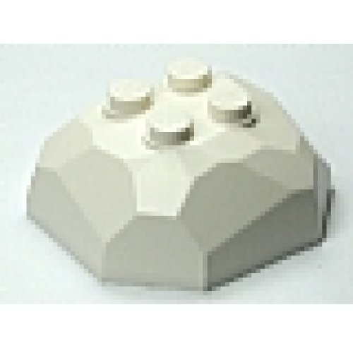 Деталь LEGO 30293 Rock 4 x 4 Octagonal Boulder, Top - White