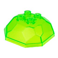 Rock 4 x 4 Octagonal Boulder, Top - Trans-Bright Green Rock 4 x 4 Octagonal Boulder, Top - Trans-Bright Green