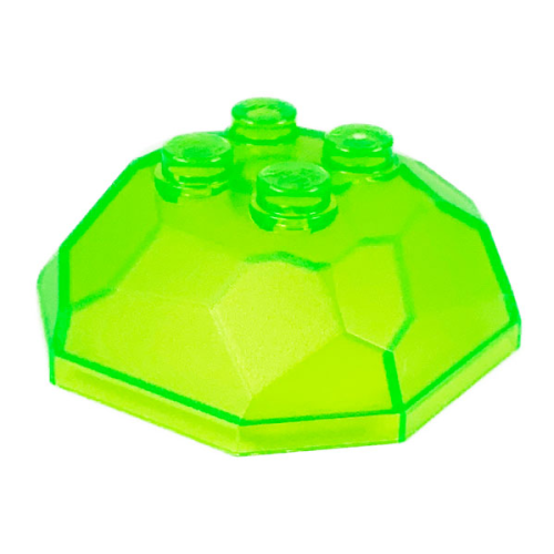 Деталь LEGO 30293 Rock 4 x 4 Octagonal Boulder, Top - Trans-Bright Green