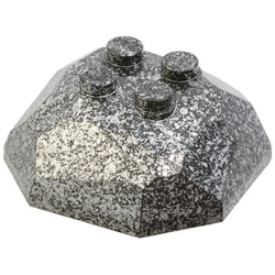 Rock 4 x 4 Octagonal Boulder, Top - Speckle Black-Silver Rock 4 x 4 Octagonal Boulder, Top - Speckle Black-Silver