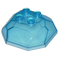 Rock 4 x 4 Octagonal Boulder, Top - Trans-Light Blue Rock 4 x 4 Octagonal Boulder, Top - Trans-Light Blue