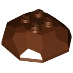 Rock 4 x 4 Octagonal Boulder, Top - Reddish Brown Rock 4 x 4 Octagonal Boulder, Top - Reddish Brown
