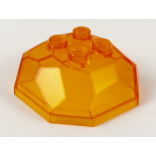 Деталь LEGO 30293 Rock 4 x 4 Octagonal Boulder, Top - Trans-Orange
