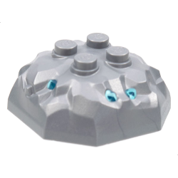 Rock 4 x 4 Octagonal Boulder, Top with Molded Trans-Light Blue Crystals Pattern - Flat Silver Rock 4 x 4 Octagonal Boulder, Top with Molded Trans-Light Blue Crystals Pattern - Flat Silver