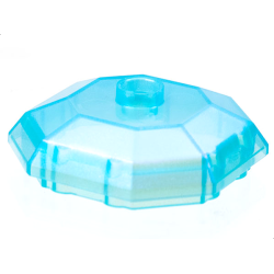 Rock 4 x 4 Octagonal, Bottom (Diamond Dress Container Top) - Satin Trans-Light Blue Rock 4 x 4 Octagonal, Bottom (Diamond Dress Container Top) - Satin Trans-Light Blue