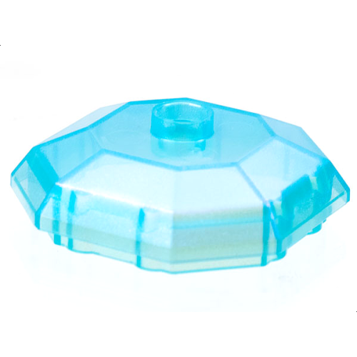 Деталь LEGO 80337 Rock 4 x 4 Octagonal, Bottom (Diamond Dress Container Top) - Satin Trans-Light Blue