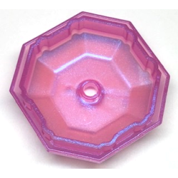 Rock 4 x 4 Octagonal, Bottom (Diamond Dress Container Top) - Satin Trans-Dark Pink Rock 4 x 4 Octagonal, Bottom (Diamond Dress Container Top) - Satin Trans-Dark Pink