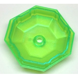 Rock 4 x 4 Octagonal, Bottom (Diamond Dress Container Top) - Satin Trans-Bright Green Rock 4 x 4 Octagonal, Bottom (Diamond Dress Container Top) - Satin Trans-Bright Green