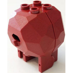 Rock Boulder Hinged with White Rubber Belt Small (15073 / x71) - Dark Red Rock Boulder Hinged with White Rubber Belt Small (15073 / x71) - Dark Red