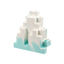 Rock Panel 3 x 8 x 7 Triangular (LURP) with Marbled White Pattern - Aqua Rock Panel 3 x 8 x 7 Triangular (LURP) with Marbled White Pattern - Aqua