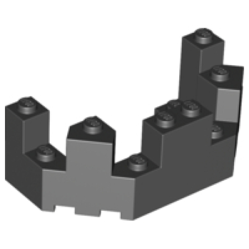 Деталь LEGO 6066 Castle Turret Top 4 x 8 x 2 1/3 - Black