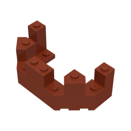 Деталь LEGO 6066 Castle Turret Top 4 x 8 x 2 1/3 - Reddish Brown
