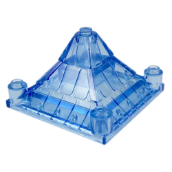 Roof Piece 6 x 6 x 3 Peaked - Trans-Medium Blue