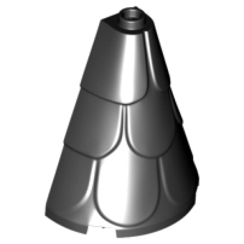 Деталь LEGO 35563 Tower Roof 2 x 4 x 4 Half Cone Shaped with Roof Tiles - Black