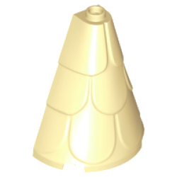 Tower Roof 2 x 4 x 4 Half Cone Shaped with Roof Tiles - Tan