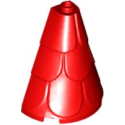 Tower Roof 2 x 4 x 4 Half Cone Shaped with Roof Tiles - Red