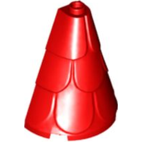 Деталь LEGO 35563 Tower Roof 2 x 4 x 4 Half Cone Shaped with Roof Tiles - Red