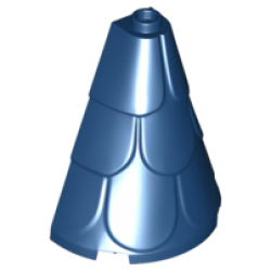 Tower Roof 2 x 4 x 4 Half Cone Shaped with Roof Tiles - Dark Blue