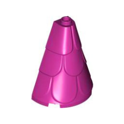 Tower Roof 2 x 4 x 4 Half Cone Shaped with Roof Tiles - Magenta
