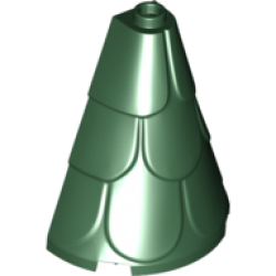 Tower Roof 2 x 4 x 4 Half Cone Shaped with Roof Tiles - Dark Green