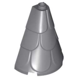 Tower Roof 2 x 4 x 4 Half Cone Shaped with Roof Tiles - Dark Bluish Gray