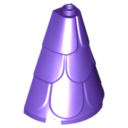 Tower Roof 2 x 4 x 4 Half Cone Shaped with Roof Tiles - Dark Purple
