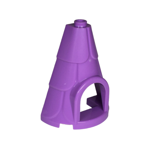 Деталь LEGO 80029 Tower Roof 2 x 4 x 4 Half Cone Shaped with Roof Tiles and Window - Medium Lavender