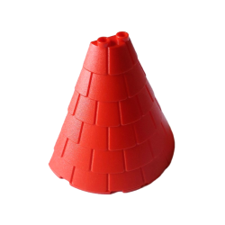 Tower Roof 4 x 8 x 6 Half Cone Shaped with Roof Tiles - Red