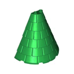 Tower Roof 4 x 8 x 6 Half Cone Shaped with Roof Tiles - Green