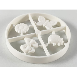 Scala Accessories - Complete Sprue - Bow, Flower Type 1, Butterfly, Beetle / Ladybug (Belville) - White