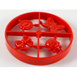 Scala Accessories - Complete Sprue - Bow, Flower Type 1, Butterfly, Beetle / Ladybug (Belville) - Red