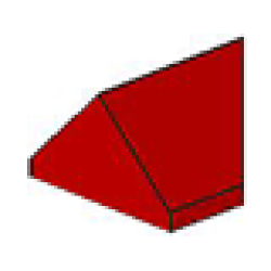 Slope 45 2 x 1 Double / Inverted (Undetermined Type) - Red Slope 45 2 x 1 Double / Inverted (Undetermined Type) - Red