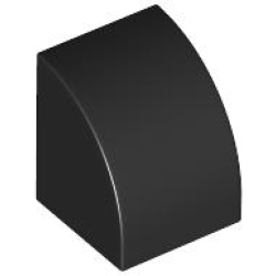 Slope, Curved 1 x 1 - Black
