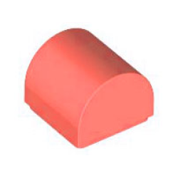 Slope, Curved 1 x 1 x 2/3 Double - Coral