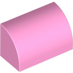 Slope, Curved 1 x 2 with Bottom Stud Holder - Bright Pink