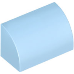 Slope, Curved 1 x 2 with Bottom Stud Holder - Bright Light Blue