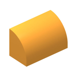 Slope, Curved 1 x 2 with Bottom Stud Holder - Bright Light Orange