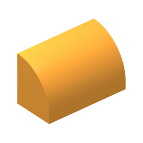 Деталь LEGO 37352 Slope, Curved 1 x 2 with Bottom Stud Holder - Bright Light Orange