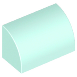 Slope, Curved 1 x 2 with Bottom Stud Holder - Light Aqua