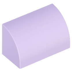 Slope, Curved 1 x 2 with Bottom Stud Holder - Lavender
