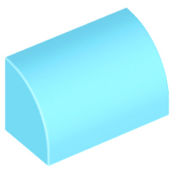 Slope, Curved 1 x 2 with Bottom Stud Holder - Medium Azure