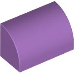 Slope, Curved 1 x 2 with Bottom Stud Holder - Medium Lavender