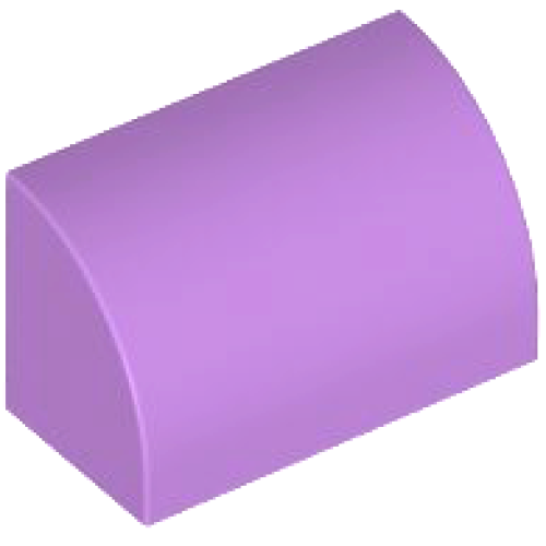 Деталь LEGO 37352 Slope, Curved 1 x 2 with Bottom Stud Holder - Medium Lavender