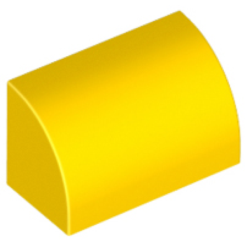 Деталь LEGO 37352 Slope, Curved 1 x 2 with Bottom Stud Holder - Yellow