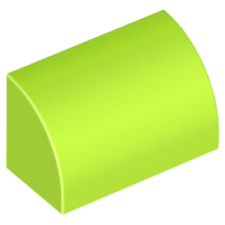 Slope, Curved 1 x 2 with Bottom Stud Holder - Lime