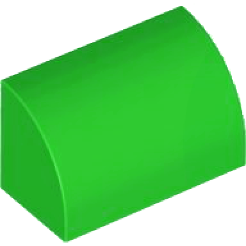 Деталь LEGO 37352 Slope, Curved 1 x 2 with Bottom Stud Holder - Bright Green